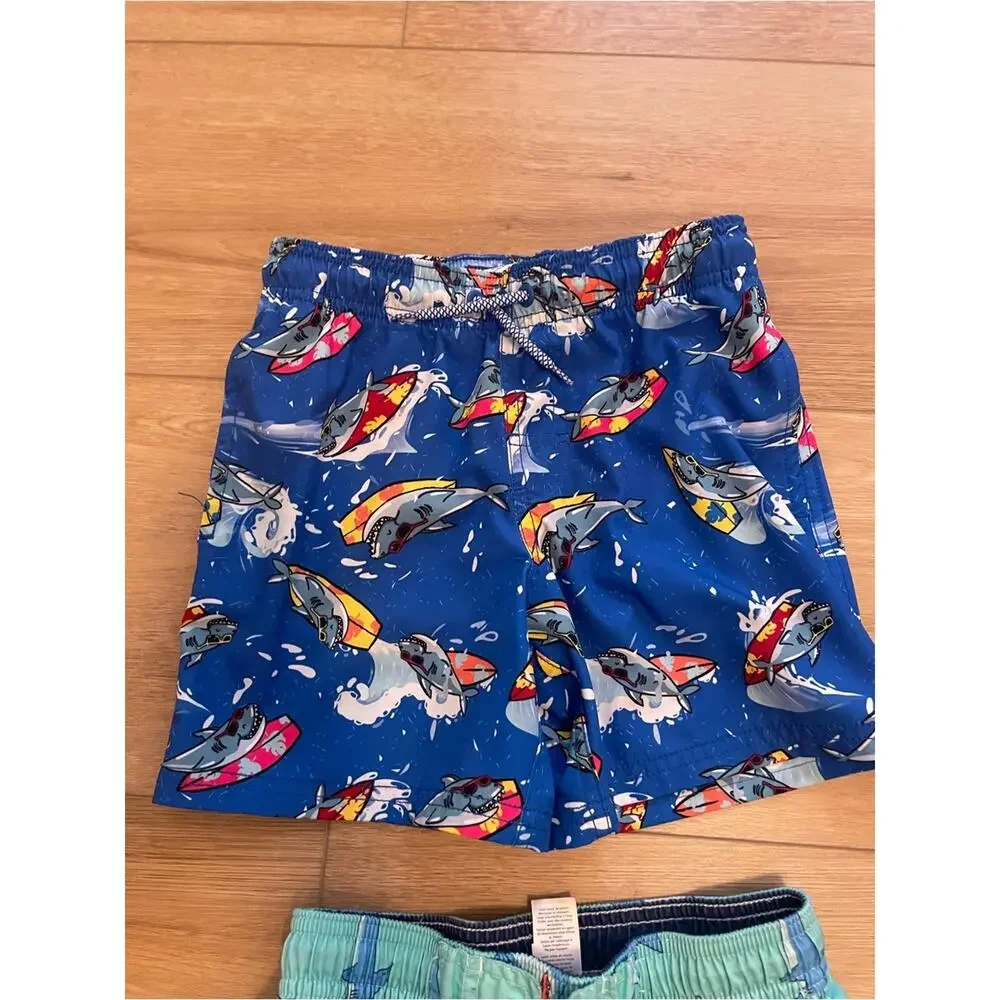 Carter's Boys bathing suit Shorts - trunks Blue, Aqua, Green, Boys 7, Set #0002